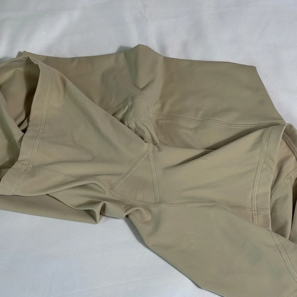 Set Active Sportbody Bike Shorts Tan High Waisted Athletic XL
